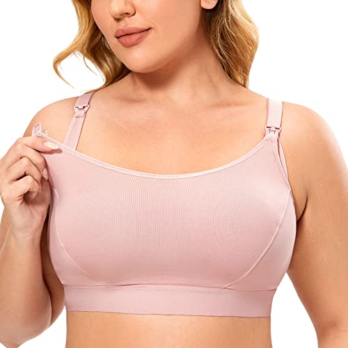 Image of Gratlin Women's Plus Size Nursing Bra Support Nursing Sports Bra Cotton Breastfeeding Maternity Bras