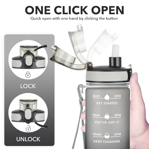 Image of Enerbone 24 oz Water Bottle, Leakproof BPA & Toxic Free, Motivational Water Bottle with Times to Drink and Straw, Fitness Sports Water Bottle with Strap for Office, Gym, Outdoor Sports