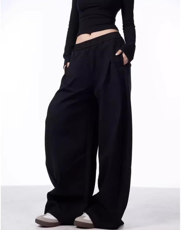 Baggy Sweatpants for Women Girls Barrel Casual Joggers Wide Leg Sweat Pants Elastic Waist Drawstring Pants - Image 5