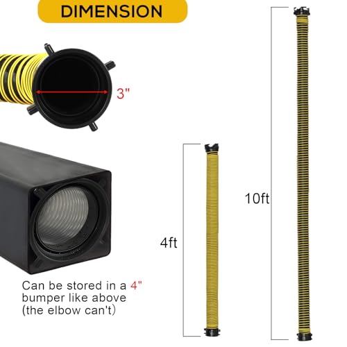 Image of 10FT RV Sewer Hose Extension Camper Sewer Hose Extension with Caps | EXTREME Heavy Duty 24 Mil, TPE Material, Abrasion Resistance and Crush Protection, Yellow