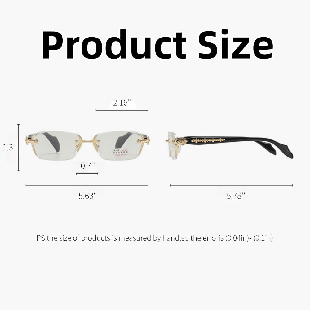 Oversized Rimless Blue Light Glasses - Unisex Eyewear, Anti-Fatigue, Clear Lens for Office, Computer, Reading & Daily Use