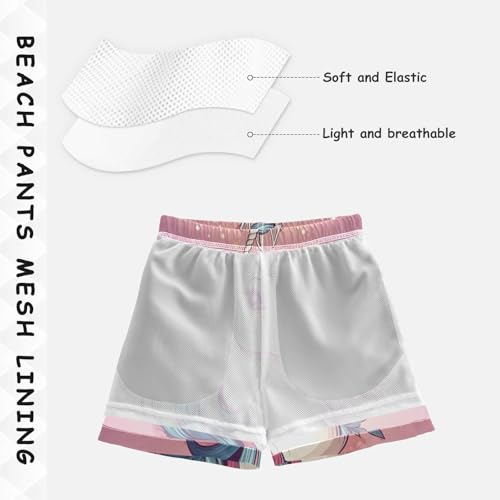 Pigsaly Boys Swim Trunks Blue White Unicorn Yellow Star Boys Board Shorts Swimsuit Swimwear Summer Bathing Suit 4T4