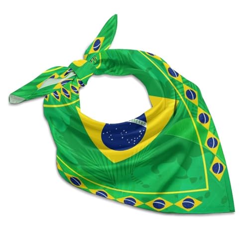 KXBAVPP Brazil Flag Bandana 25x25 Patriotic Square Bandanas for Headband Scarf Hair Wrap Scarves Neck Scarf Brazil (2)