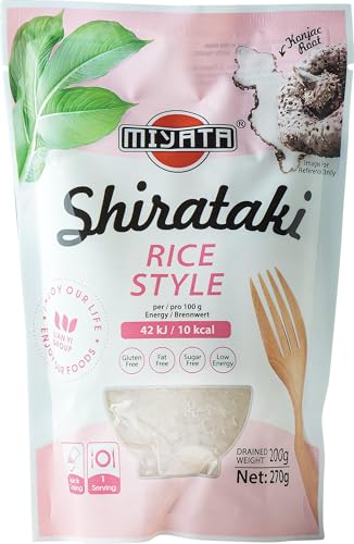 Miyata Shirataki, Arroz De Harina De Konjac 270 g, 1 unidad (Paquete de 5)