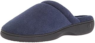isotoner Women's Classic Terry Clog Slippers Slip on, Navy, Medium / 7.5-8 Regular