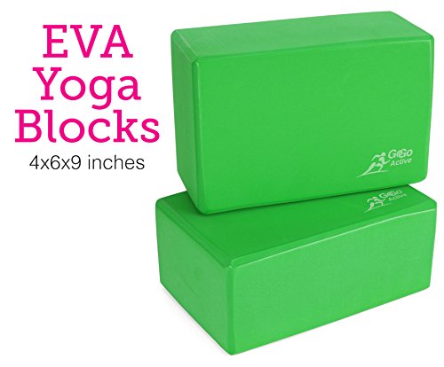 Go Go Active Yoga Accessories Set - Includes 2 Yoga Blocks, 1 Microfiber Non Slip Mat Towel 72X24, 1 Microfiber Hand Towel 24X15, 1 Yoga Strap, 1 Pair Of Yoga Socks (Green) #TOP2