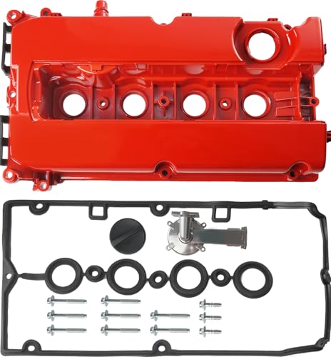 Aluminum Engine Valve Cover Kit with Gasket, Bolts, Oil Filler Cap Compatible with 2011-2016 Chevy Cruze, 2012-2018 Sonic, 2013-2020 Trax, 2009-2011 Aveo Aveo5 1.6L 1.8L Replace# 55558673 55564395