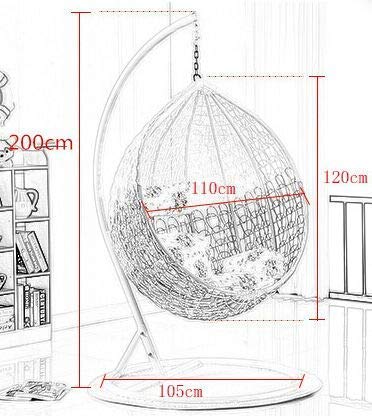 Image of Universal Furniture Outdoor /Indoor /Balcony /Garden /Patio /Hanging Swing Chair of Rattan & Wicker with Stand Color-Brown
