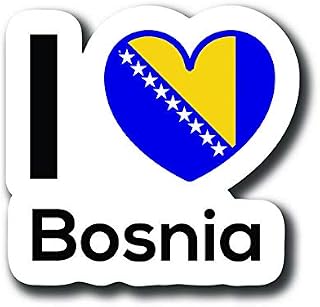 Love Bosnia Flag Decal Sticker Home Pride Travel Car Truck Van Bumper Window Laptop Cup Wall - One 5 Inch Decal - MKS0138