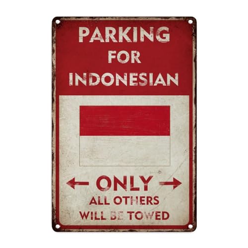 Parking for Indonesian Only All Others Be Towed ���^���T�C�� 8x12 ���B���e�[�W ���H �X�g���[�g �x�� ���m�点 �A���~�ʊŔ� ����&���O���� �h���A���~�T�C�� �E�H�[���A�[�g