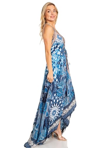 Image of Sakkas Lizi 2025 Womens Maxi High-Low Halter Handkerchief Long Dress Beach Party