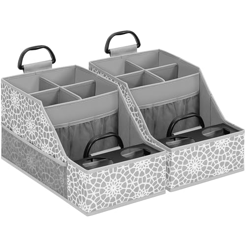 STORAGEIDEAS Car Seat Organizer Backseat Front Seat, Car Organizer With 12 Storage Compartments 2 Cup Holders, Snack Storage For Kids Baby, SUV Truck Van Collapsible Storage Bag For Travel, PT, 2PK