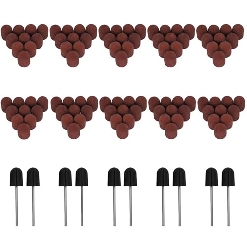 100 Piezas Bandas de Lijado, Broca de Lijadora de Uñas Sanding Caps Nail Drill Bandas de Lijado Brocas Torno Uñas Profesional para Manicura Pedicura Grano 120# Herramientas de Manicura