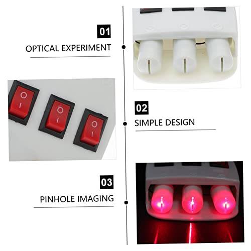 Plafope VS4006T145W6PQYA 1 Pc Teaching Instrument Physics Kit Three- Line Optics Instrument For Lab Three- Way Semiconductor Optical Light Experiment Light Source Optical Three Light Source Plastic White thumb #2
