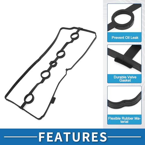 Image of Valve Cover Gasket No.13270EN200 Cylinder Head Valve Seal Gasket for Nissan Altima 2019-2020 for Nissan Rogue 2017-2019 for Nissan NV200 2013-2020 Black Rocker Cover Gasket