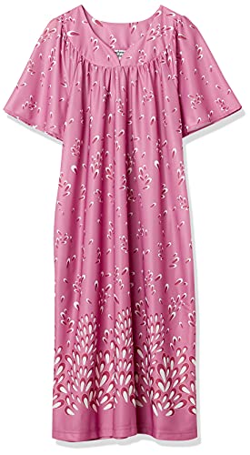 Image of AmeriMark Casual Women's Patio Muumuu House Dress Loose Comfortable Short Sleeve Sun Dress Lounger Gown Sleepwear for Ladies