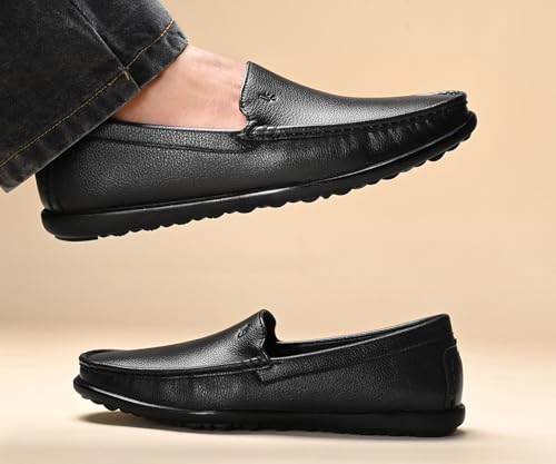 Image of LOUIS STITCH Genuine Leather Formal Shoes for Men | Ultra Lightweight Men's Slip On Solid Formal Loafers | Comfortable for Long Hours | LSPDFLP