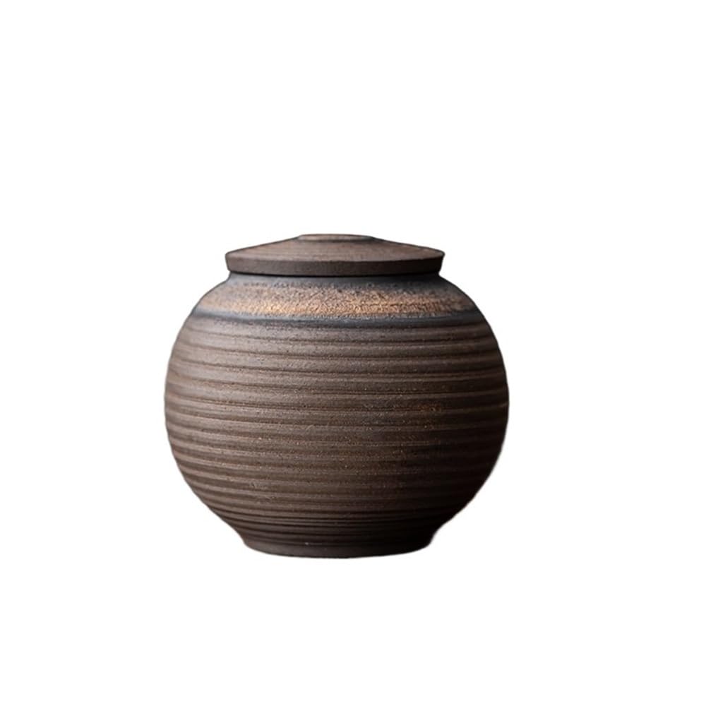 Bx9rE7tK3g Kitchen Storage Jar Vintage Ceramic Tea Canister With Lid Household Jar For Food Storage, Store Coffee, Sugar, Spices Ceramic Tea Canister