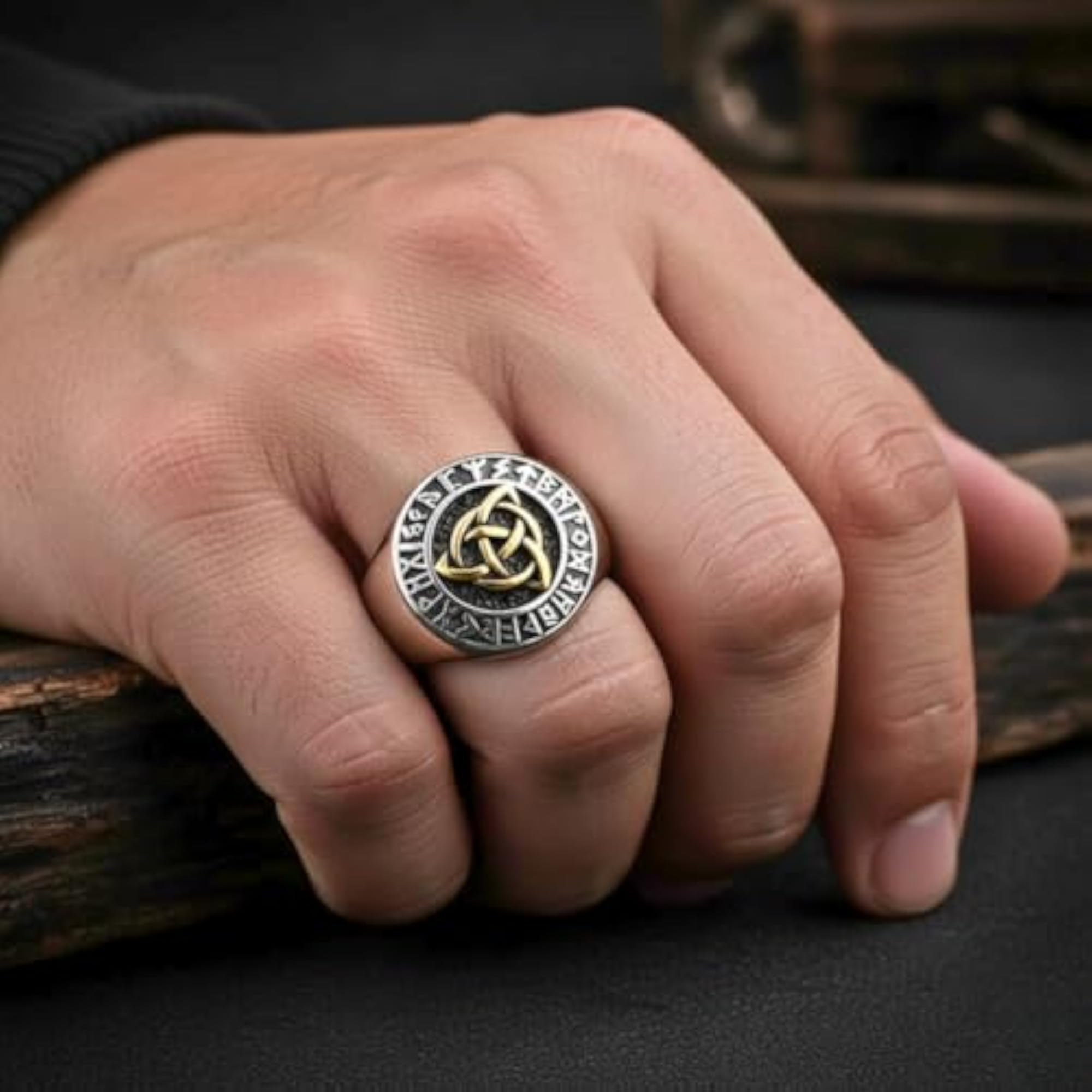 Trinity Knot Viking Titanium Steel Ring