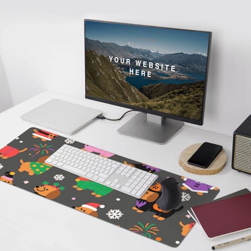 Tapis de souris teckel XXL de 90x40 cm pour bureau et clavier - 6
