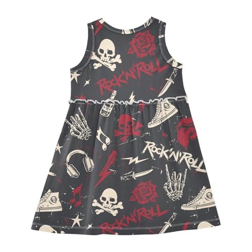 Corgi Tricolor Dog Cartoon Girls Dresses Casual Toddler Summer Dresses Outfits for Little Kids 2T-8Y2