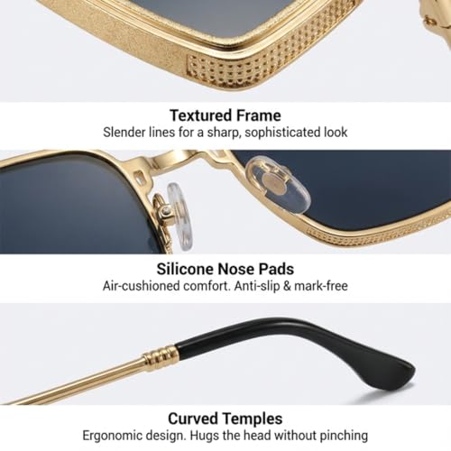 Lunettes de soleil Steampunk légères en métal pour petits visages