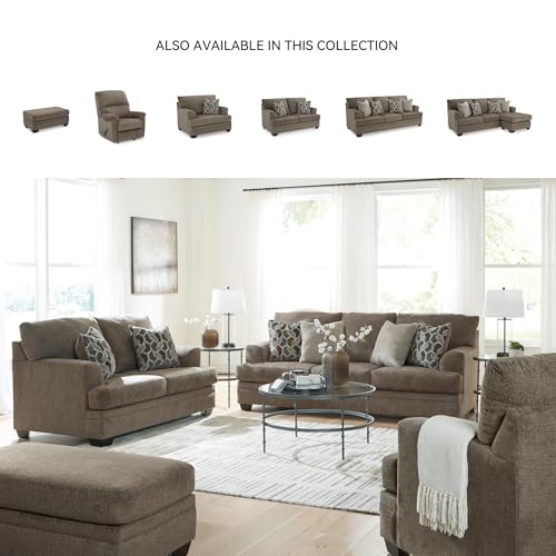 Signature Design by Ashley Stonemeade Casual Sofa with 4 Toss Pillows, Dark Brown