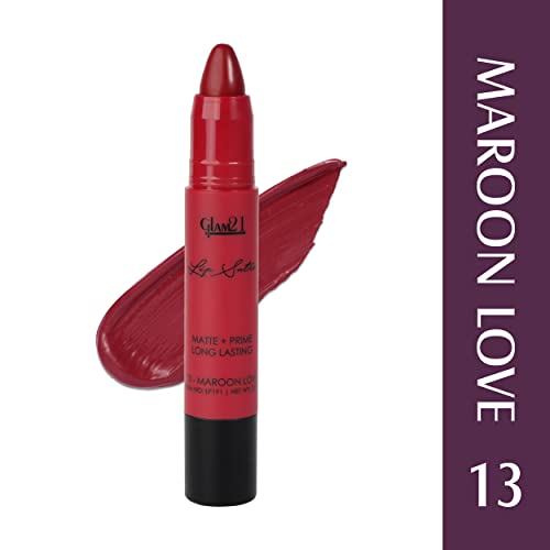 Image of Glam 21 Lip Sutra Non-Transfer Crayon Lipstick |Lightweight & Longlasting| Creamy and comfortable on lips -2.8 gm | Maroon Love-13
