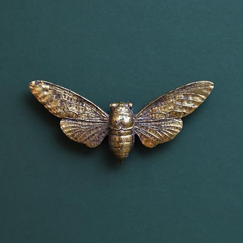 Steampunk Gold Finish Stag Lady Beetle Bee Scarab Beetle Insect Bug Wall Art Hanging Ornament Décor (Small Bee)