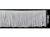  Russo Tessuti 1 Metro Frangia 10 cm Decorazioni Grigio Argento Vestiti Accessori Occasione Passamneria