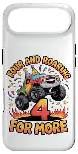 Four and Roaring for More Funny 4th Birthday�g���b�N �X�}�z�P�[�X iPhone Air �p