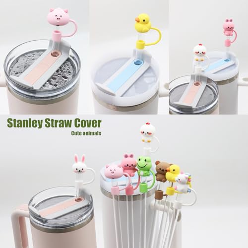 RENUIS 8Pcs Cute Silicone 10mm Animal Straw Covers Cap for Stanley Cup by RENUIS - Used condition - Image 5