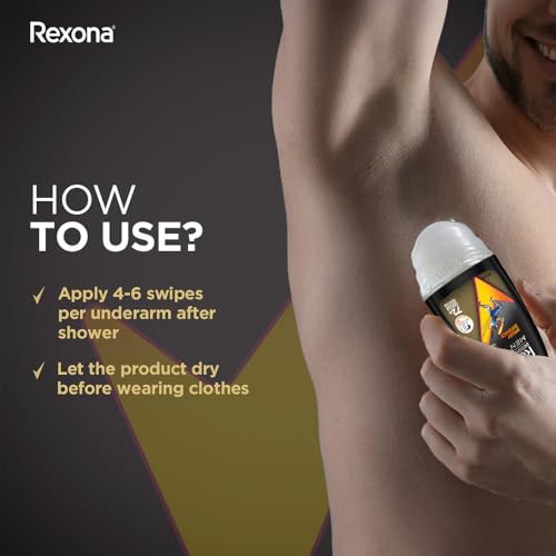 Image of Rexona Men Sport Defence Underarm Roll-On Deodorant | 72 Hours Odour Protection with Fresh Masculine Scent | 50ML (Combo Pack of 2) | 0% Alcohol, Safe on Skin