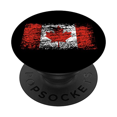 CANADA FLAG MAPLE LEAF DISTRESSED VANCOUVER MONTREAL QUEBEC PopSockets Swappable PopGrip