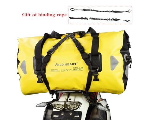 Miniatura 7 de Wild Heart Bolsa De Equipaje Impermeable 40l 66l 100l, Con Soldadura, Apropiada Para Piragüismo, Campamento, Remo, Moto 66l Amarillo Con Cuerda