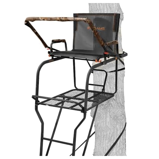 BIG GAME Hunter HD 1.5 Ladder Whitetail Deer Elk Mule Above Hunting Outdoors Flex-Tek Seat 18'6" Tall 1-Person Tree Stand,Black