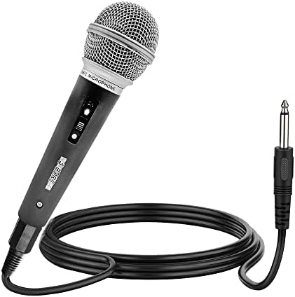 5 CORE Premium Vocal Dynamic Cardioid Handheld Microphone Unidirectional Mic with 12ft Detachable XLR Cable to ¼ inch Audio Jack, Mic Clip, and On/Off Switch for Karaoke Singing PM 58