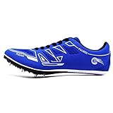 【Verschleißfestes Stahl-Spikes-Design】: Spezielles Verstärkungsdesign für Schuhe mit Spikes, wissenschaftliche Verteilung von 7 abnehmbaren Spikes, geringes Gewicht, Sprint-Wettkampfkraft.