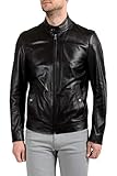 Hugo Boss'Nocan' Men's 100% Leather Black Full Zip Jacket Sz US XS IT 46