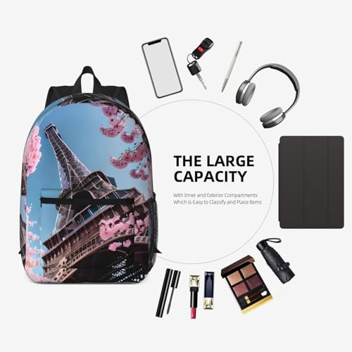 Sac à dos à la mode Paris Tour Eiffel avec finitions soignées multi-poches