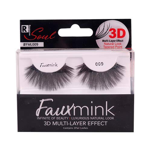 Response Soul Faux Mink 3D Multi Layer Effect Natural Look Tapered Point 3 pack FML009