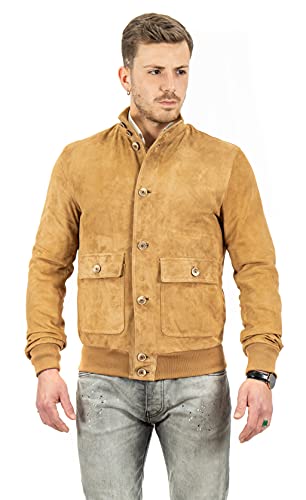 Pelletterie Borghese | Bomber in Pelle Uomo Renna Camoscio Scamosciato