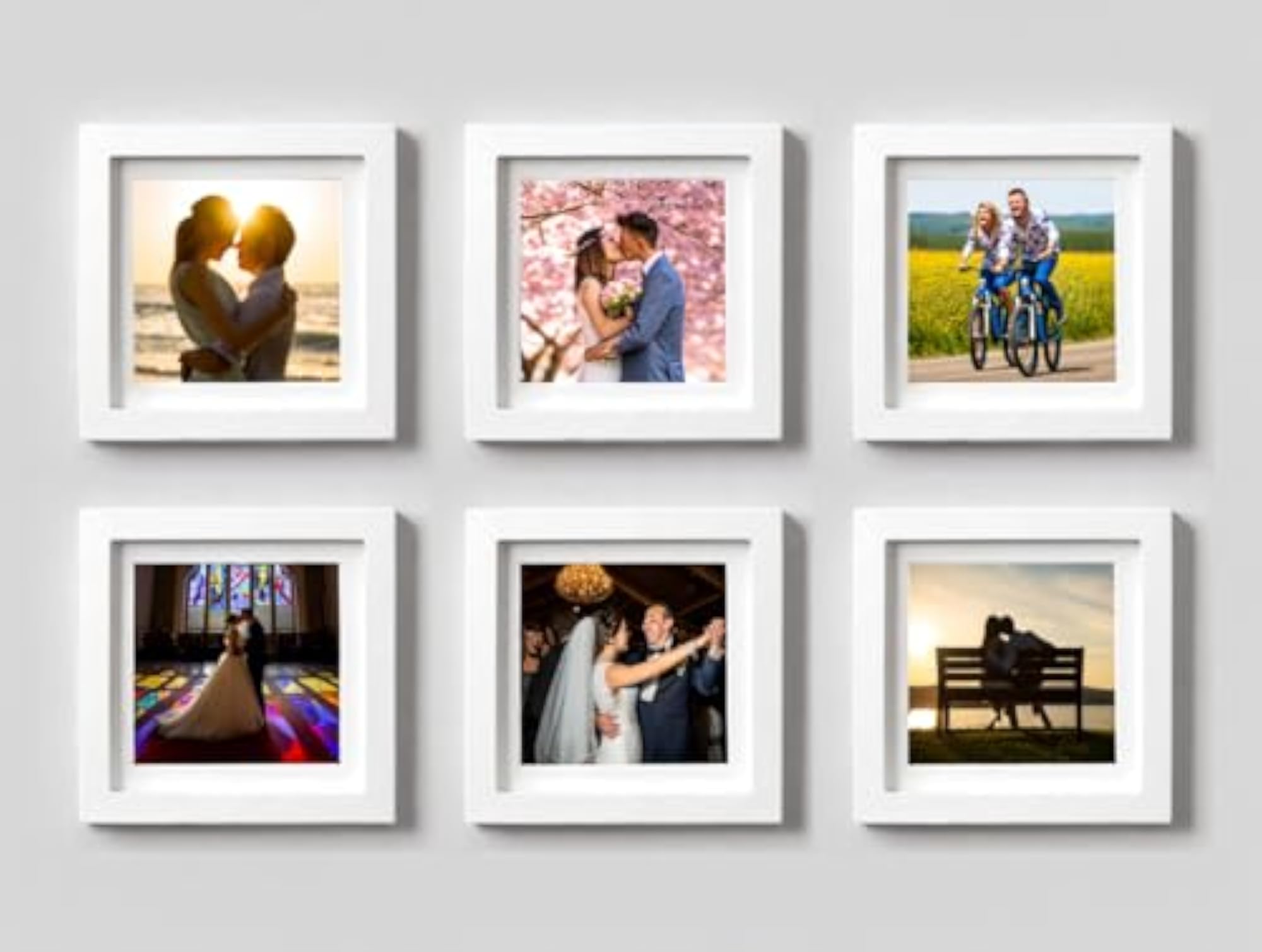 Modern White Photo Frame Set, 3x3 Inches, Home Decor