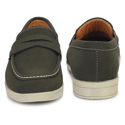 Image of Kraasa Men Premium Driftor 2.0 Block Heel Loafers for Mens, Causals| Lighweight Slip-On's | Soft Cushioned Insole | Super Flexible, Comfortable for Men
