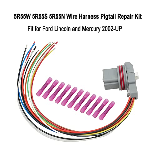 Tavaski 5R55W 5R55S 5R55N Wire Harness Pigtail Repair Kit Fit For Shift Solenoid, Automatic Transmission Parts Fit For Ford Lincoln And Mercury 2002-Up #TOP1