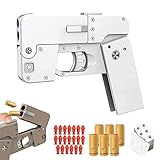 2023New Mobile Phone Shape Folding Soft Bullet Gun Toy, Folding Cell Phone Toy Pistol, Shell Ejecting Toy Gun, Deformation Folding Mobile Phone Shell Ejecting Toy Gun, Gifts for Boys and Girls (White)
