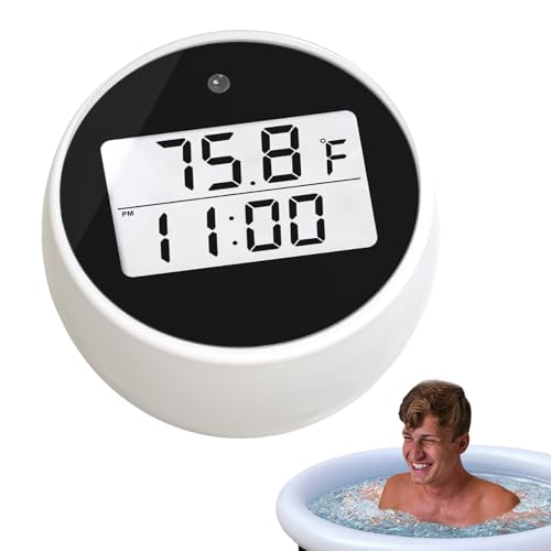 Neyeau Ice Bath Thermometer Timer Digital, Floating Thermometer for Ice Bath, Cold Plunge Water Tub Accessories with Clear LED Display