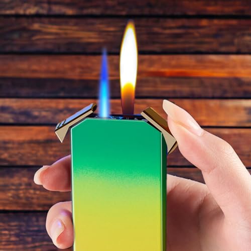 Encendedor Mechero Butano Doble Llama Verde miniatura 2