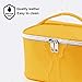 KITENROM Makeup Bag Portable Travel Cosmetic Bag with Brush Holder，Waterproof Make Up Bag For Women with Handle Yellow