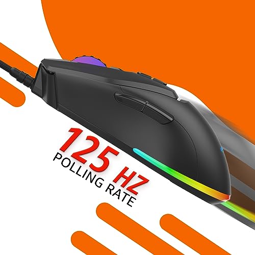 Image of amazon basics RGB Gaming Wired Mouse with 7 programmable Buttons I 13+1 Modes RGB Light I 1.5 Braided Cable I 7200 DPI